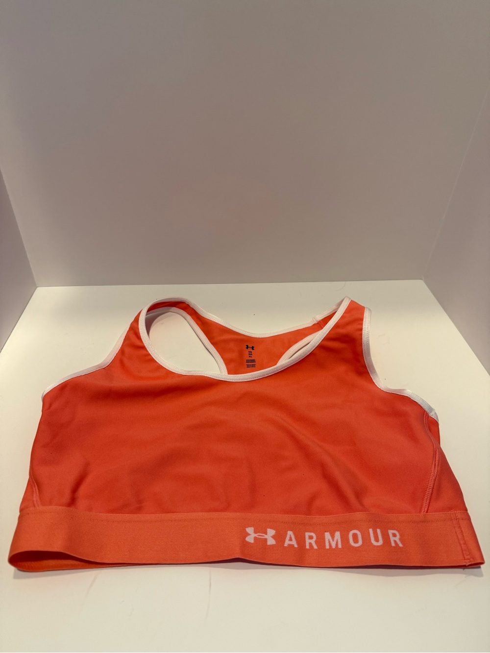 NWT Under Armour XL Orange Medium Support Sports Bra Racerback Workout Gym